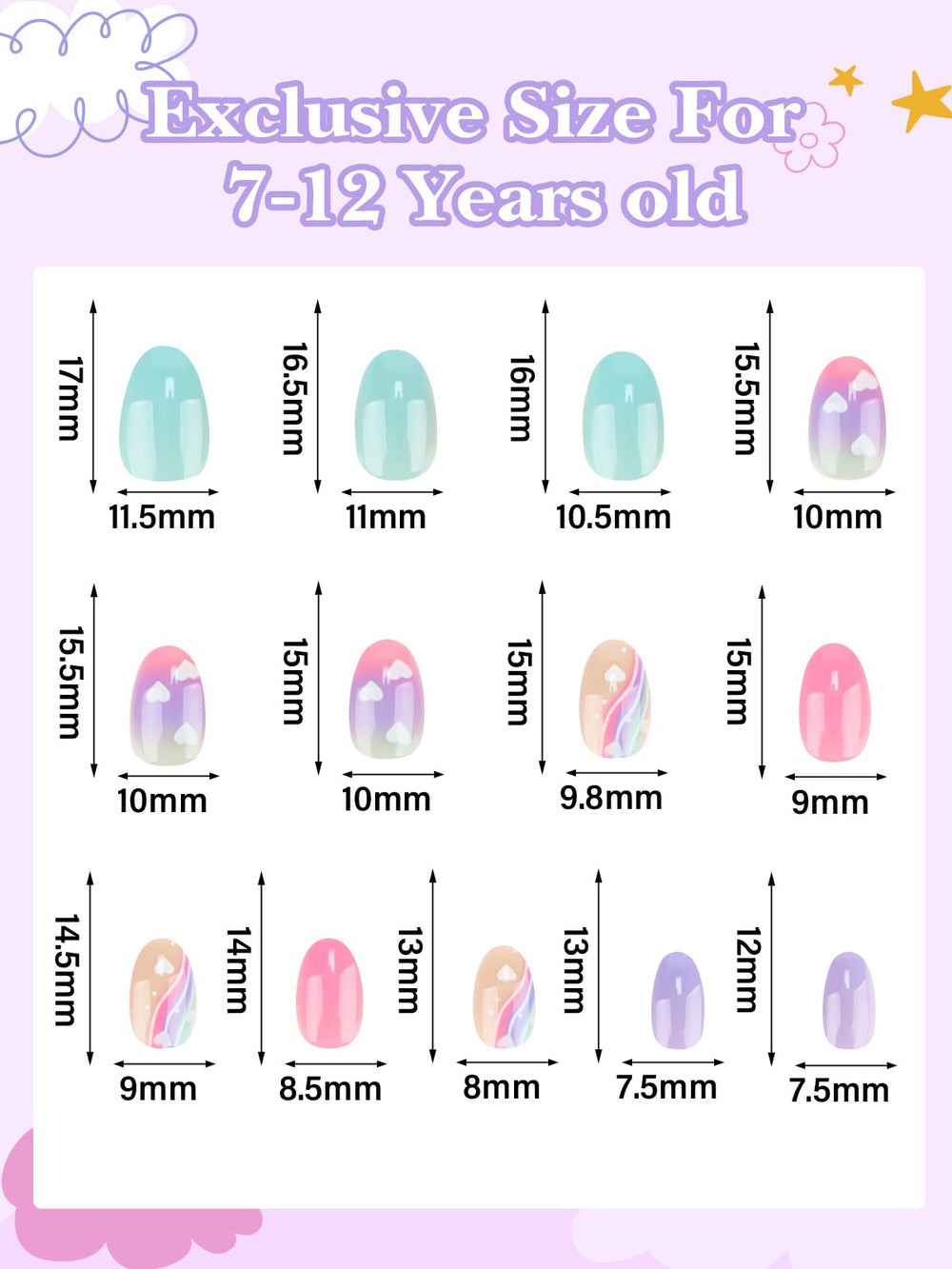 EBANKU colorful nails for kids showcase vibrant shades for fun dress-up moments.