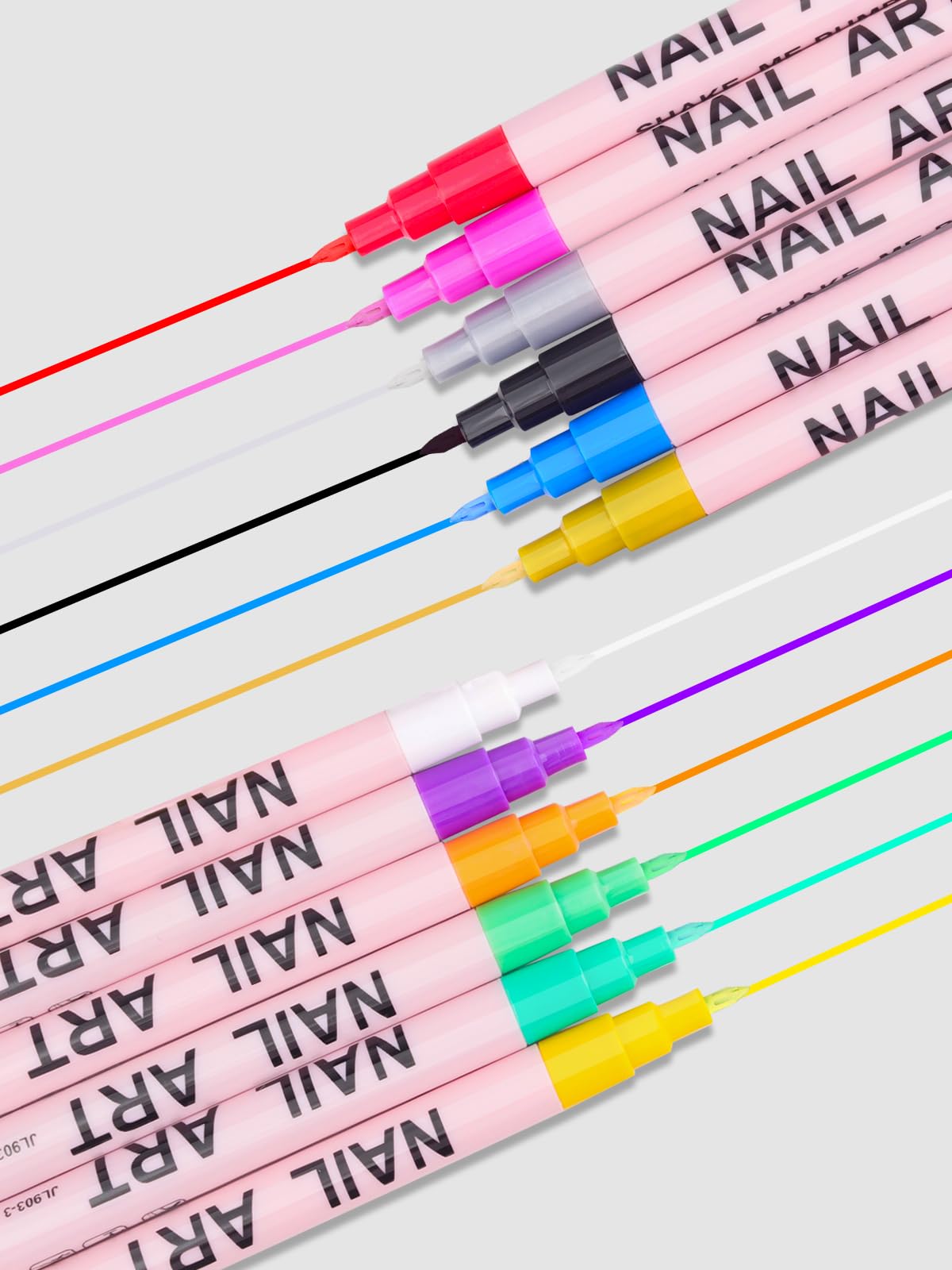 EBANKU gift-ready 12-color nail art pen set packaging.