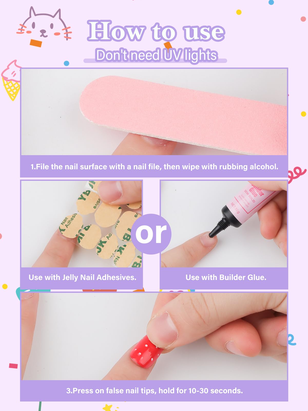 EBANKU ABS plastic press-on nails closeup conveys durable color lasting moments