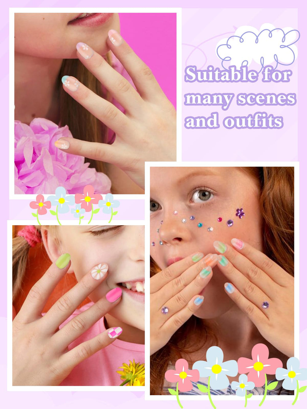 EBANKU Christmas-pattern nails on kids kit illustrating festive seasonal options
