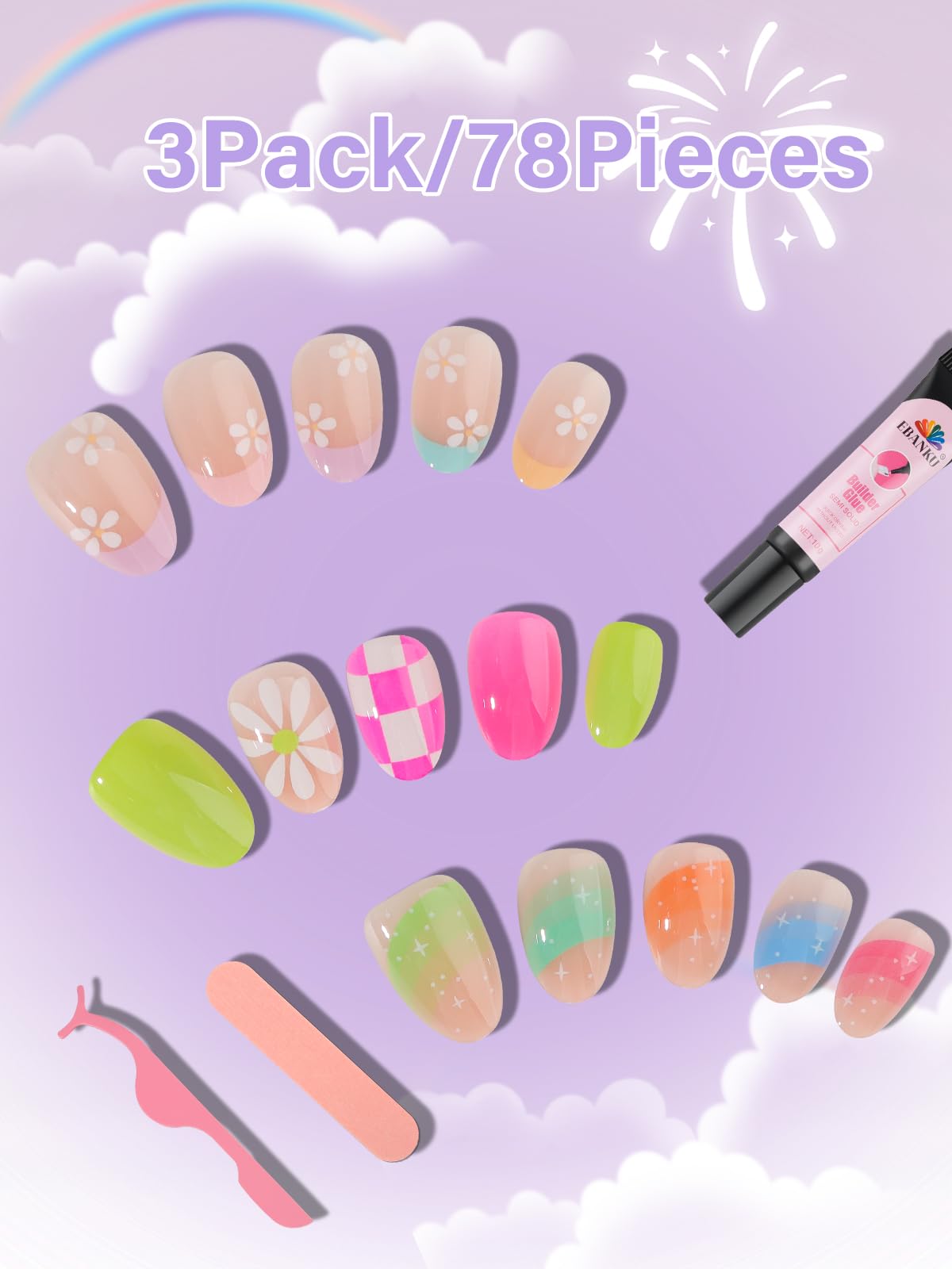EBANKU DIY nail art at-home concept with kid-friendly tools and styles