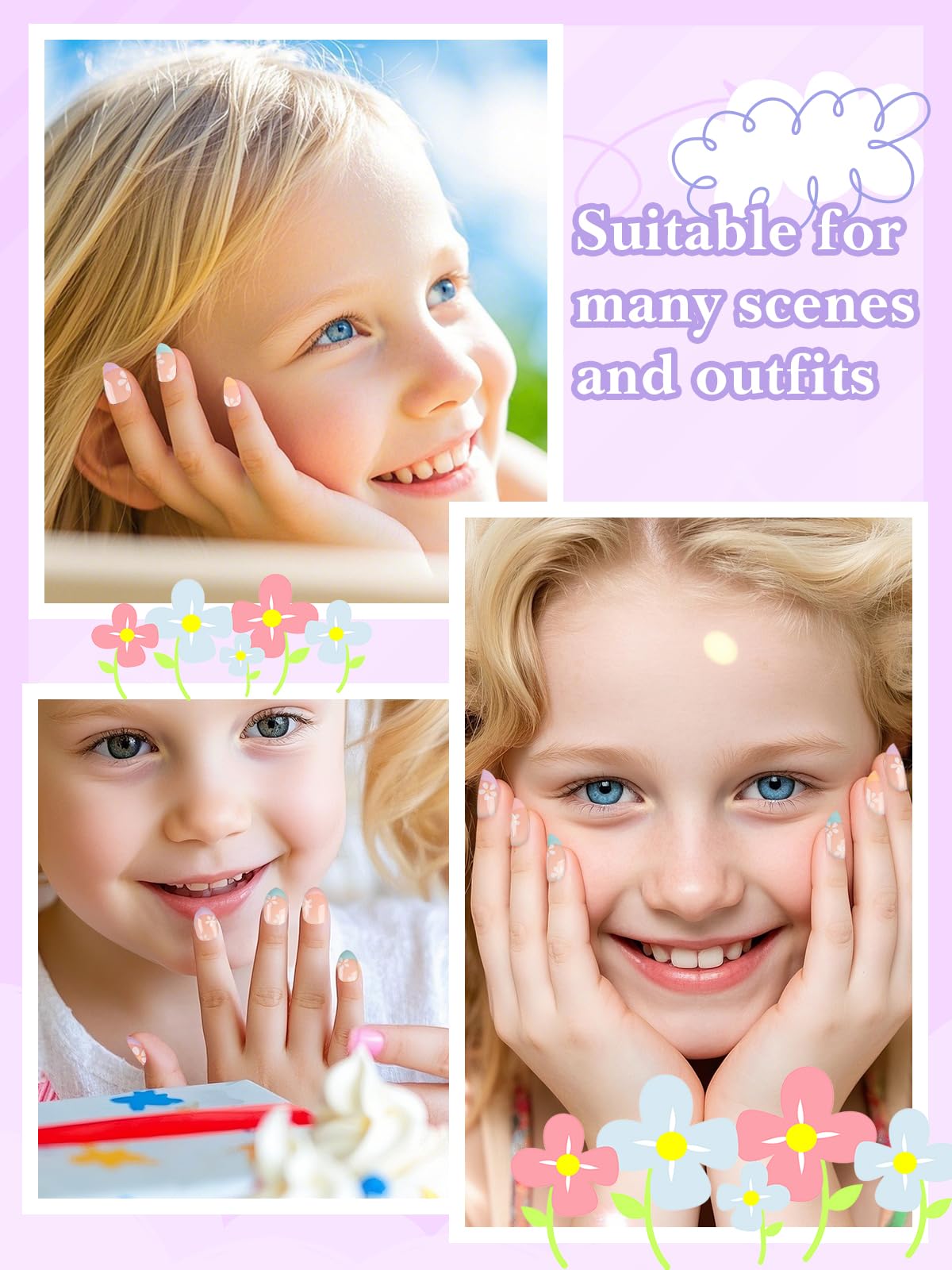 EBANKU kids nails show DIY art for playful creativity