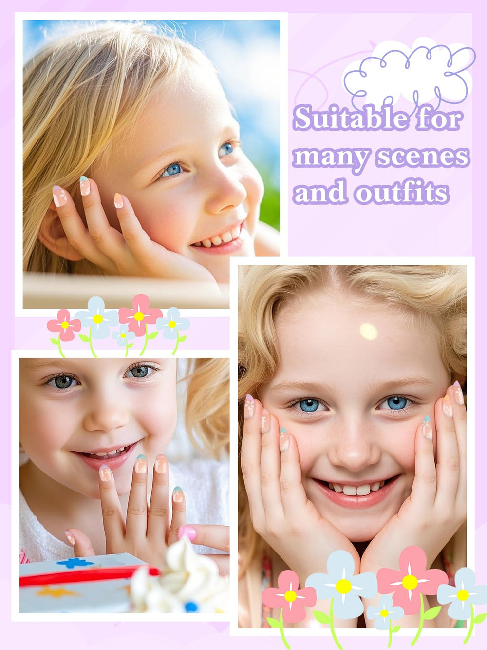 EBANKU kids nails show DIY art for playful creativity