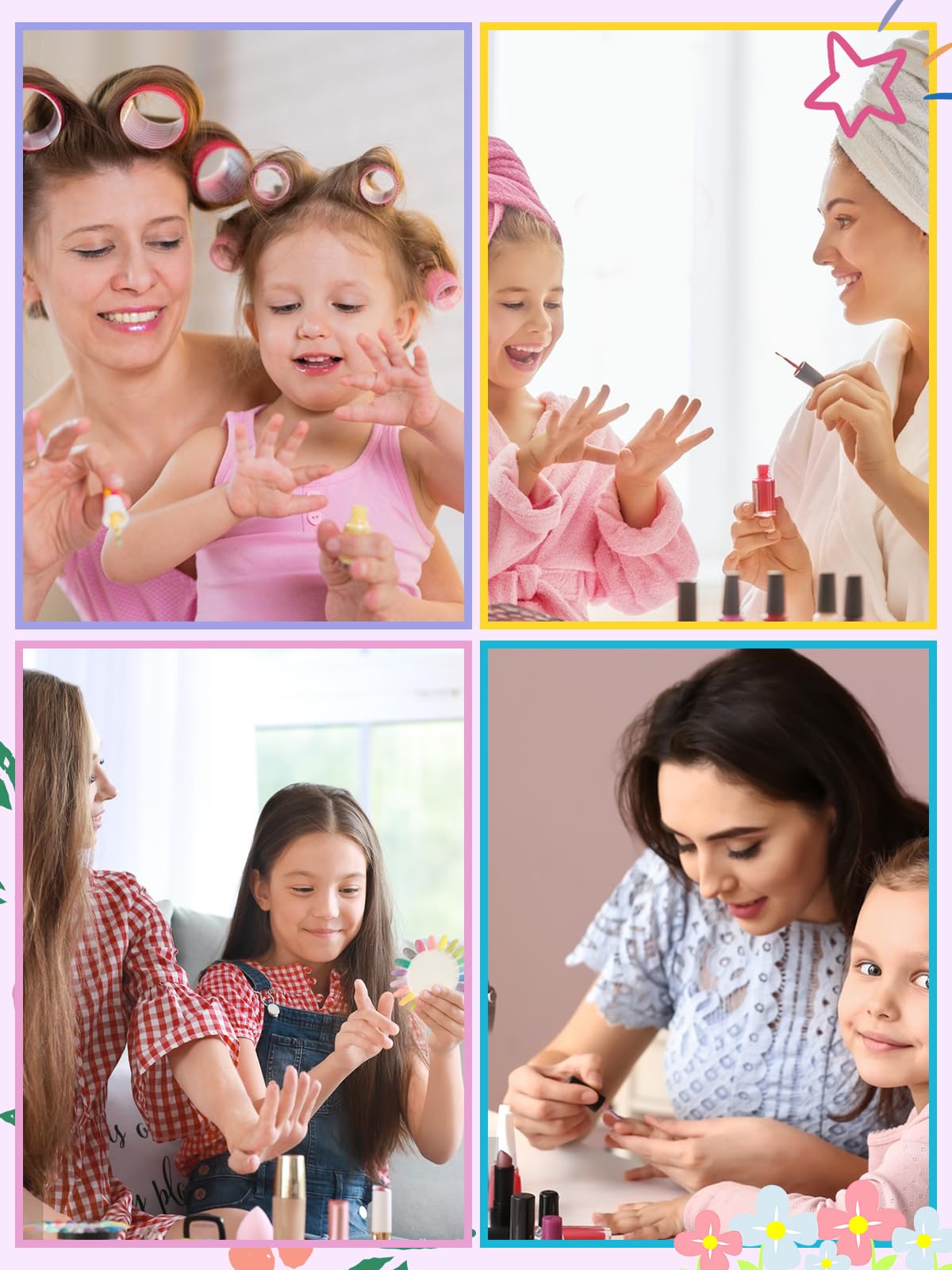EBANKU kids press-on nails with glue application steps for easy use