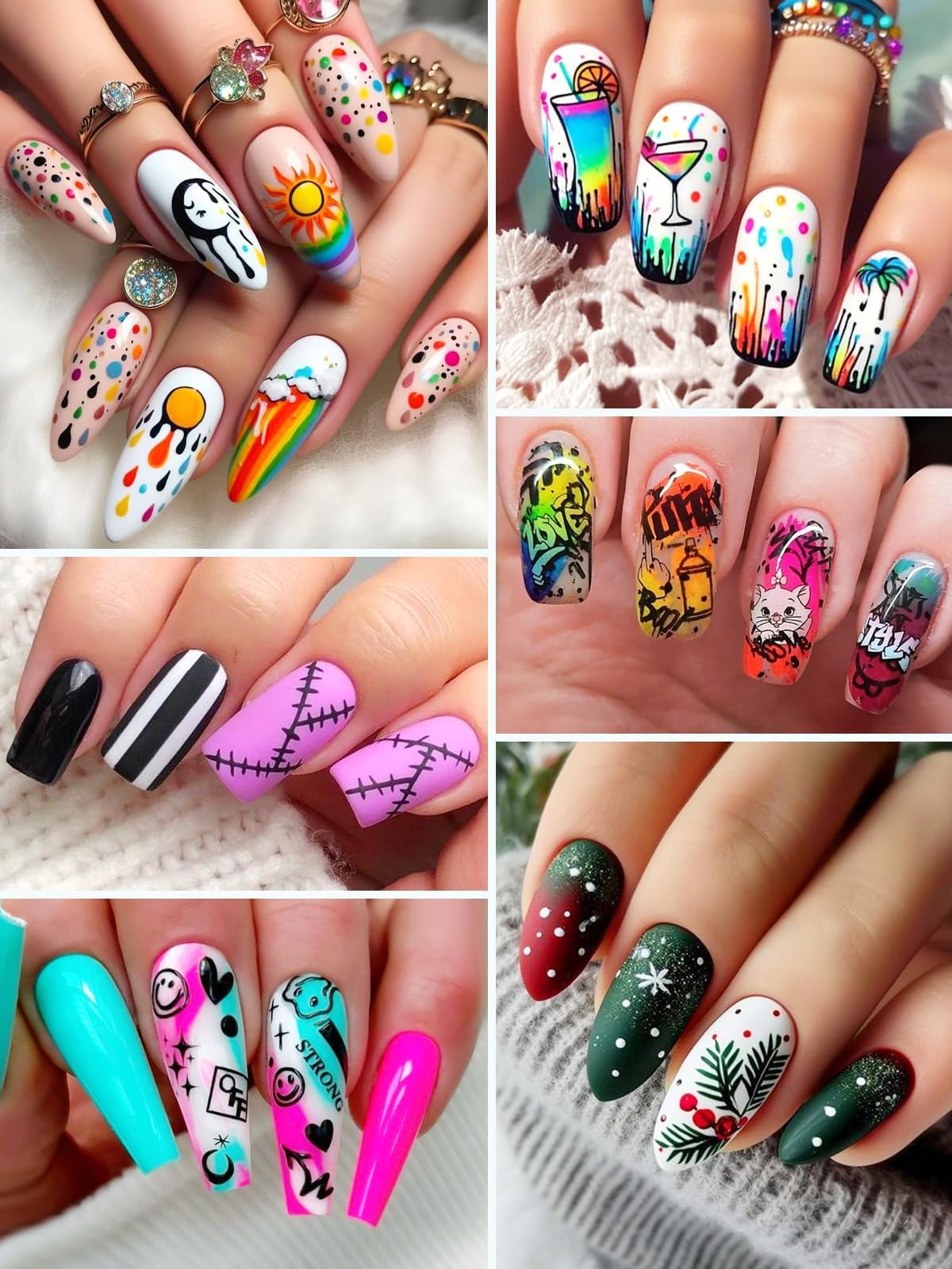 EBANKU nail art for home salons demonstrates easy DIY nail designs