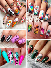 EBANKU nail art for home salons demonstrates easy DIY nail designs