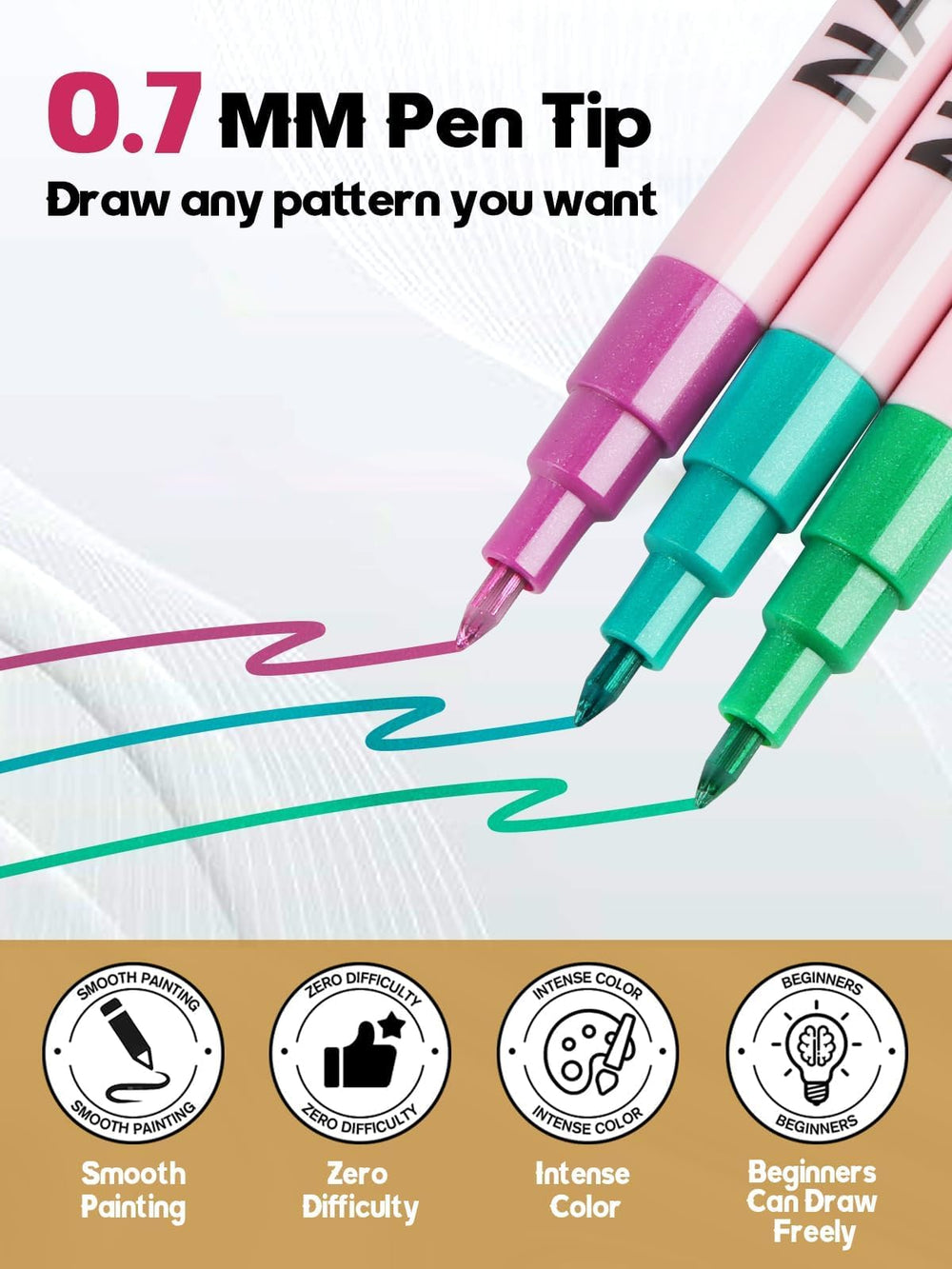 EBANKU metallics and neutrals swatching visible on swatch wheel for versatile looks