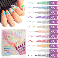 EBANKU 12-color nail art pen pack for versatile DIY designs.