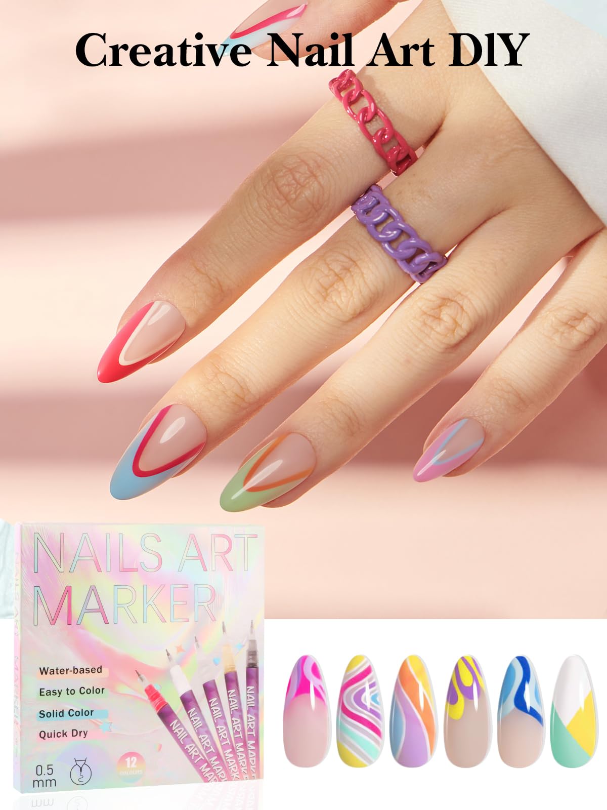EBANKU color swatches showcasing 12 vibrant tones for nail art.