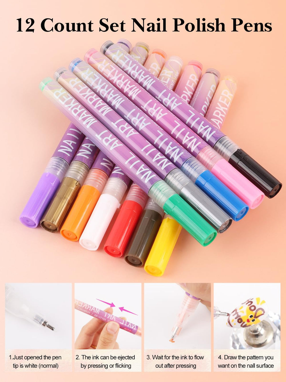 EBANKU waterproof and long-lasting finish on nail surface.