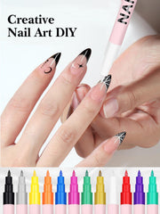 EBANKU nail art pens in action create doodles and patterns on nails.