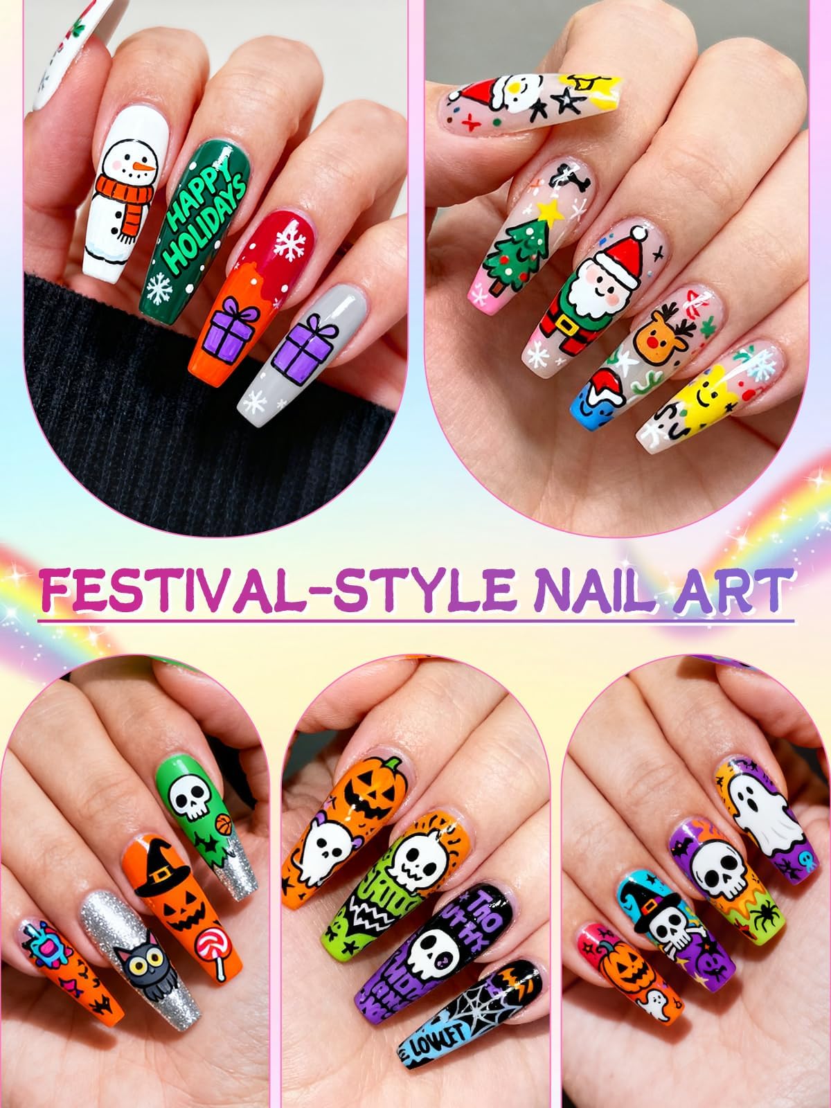 EBANKU nail art pens fine-tip closeup emphasizes crisp, detailed nail designs.