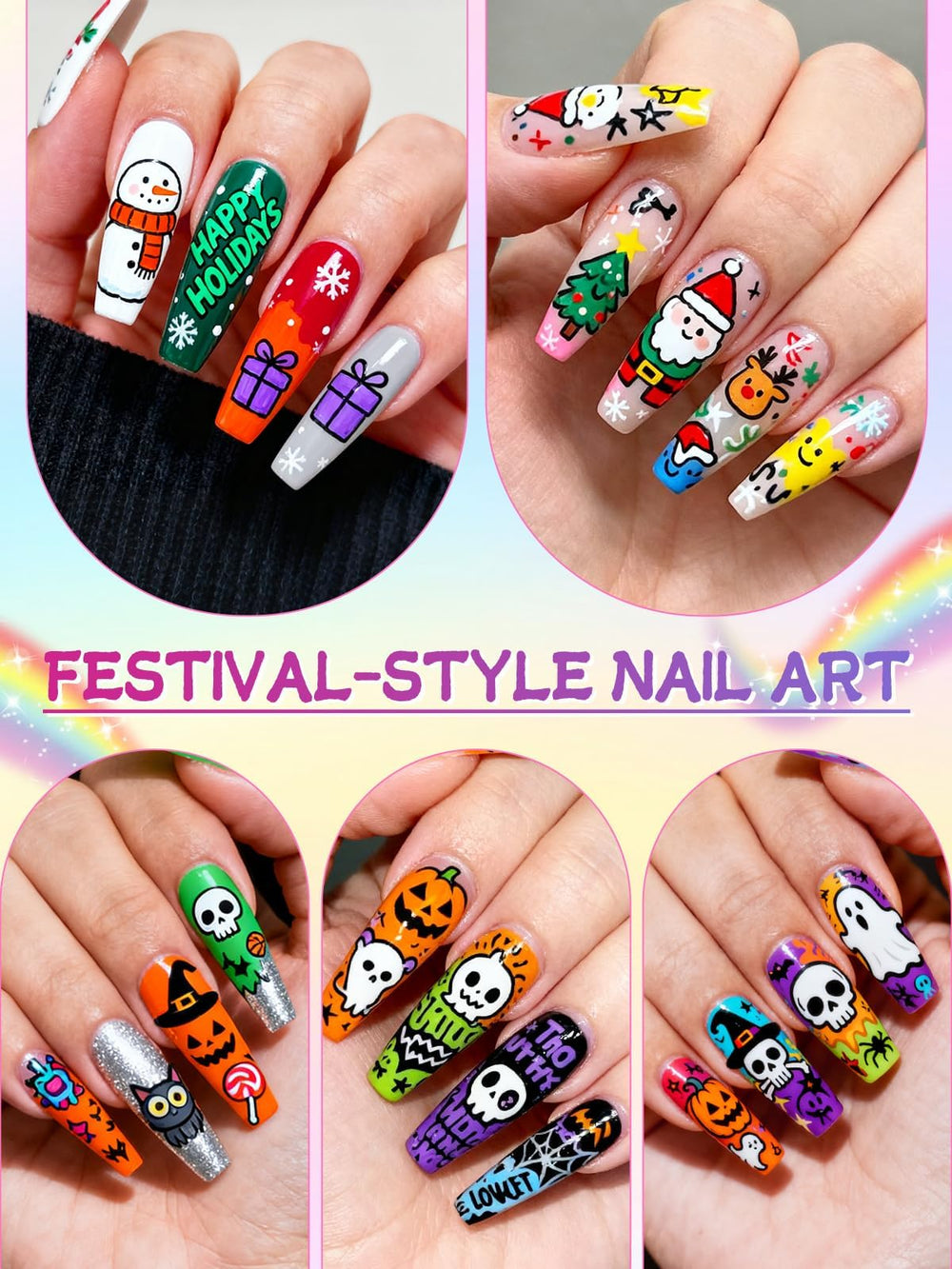 EBANKU nail art pens fine-tip closeup emphasizes crisp, detailed nail designs.