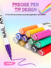EBANKU nail art pens quick-dry formula ensures smudge-free application during nail art.