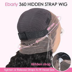 Ebarly Hidden Strap Water Wave 360 wig cap construction with hidden strap detail
