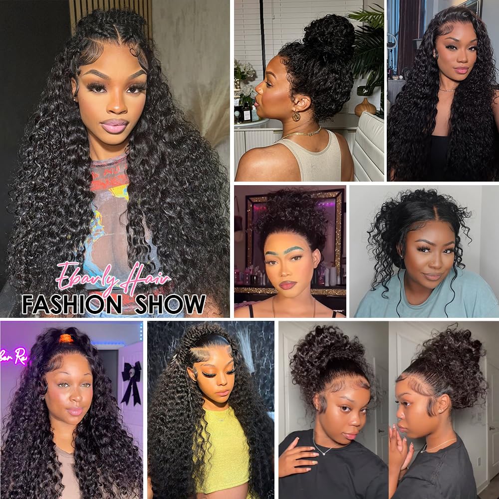 Ebarly Hidden Strap Water Wave 360 wig daily wear ready for quick styling