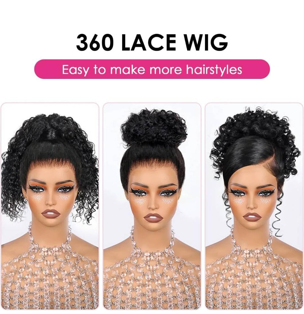 Ebarly Hidden Strap Water Wave 360 wig wet look texture for special occasions