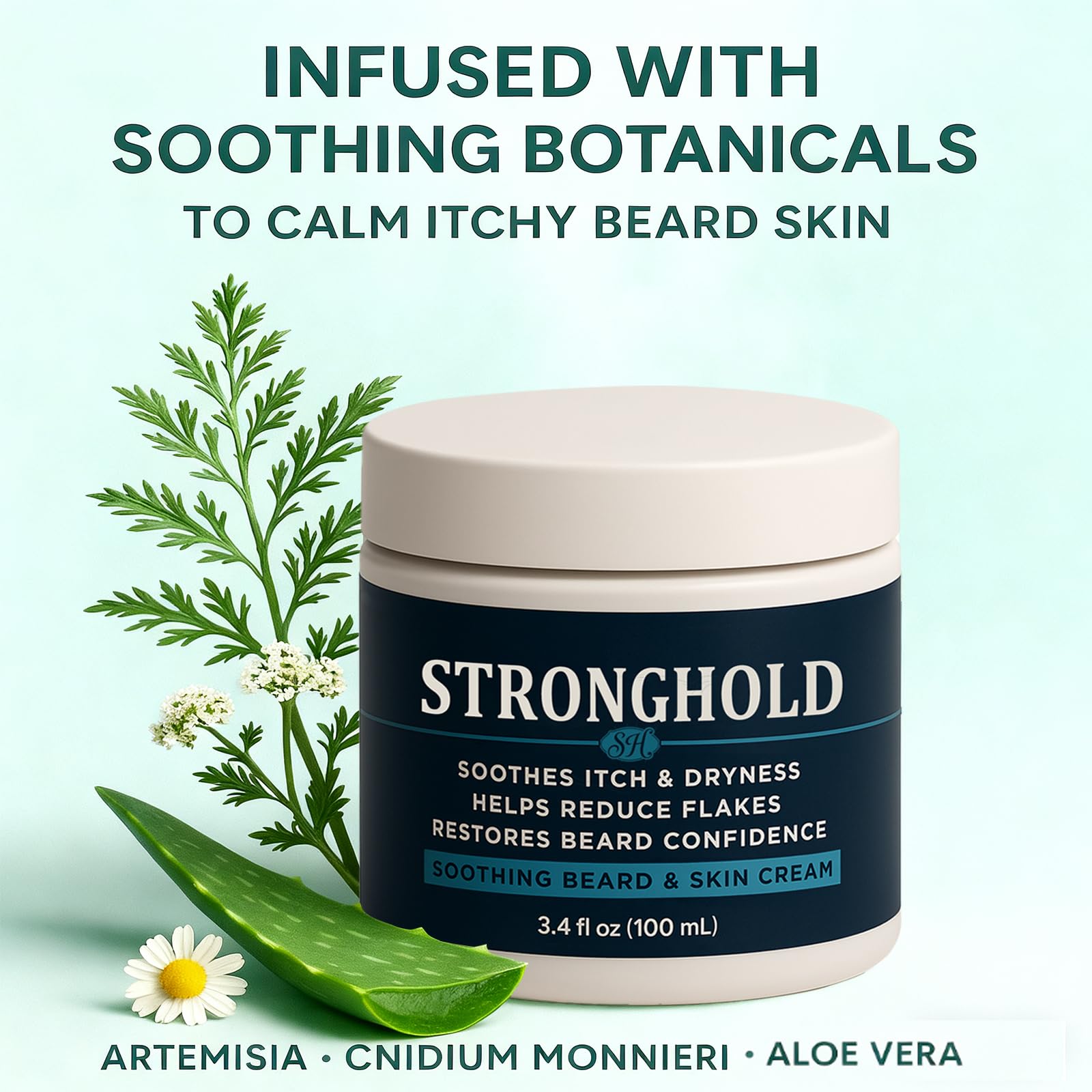 Application on beard by hand shows quick absorption without residue for all beard types
