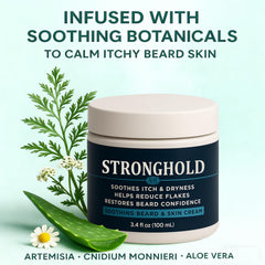 Application on beard by hand shows quick absorption without residue for all beard types