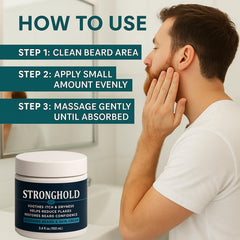 Texture close-up highlights natural plant-based actives supporting healthy beard skin