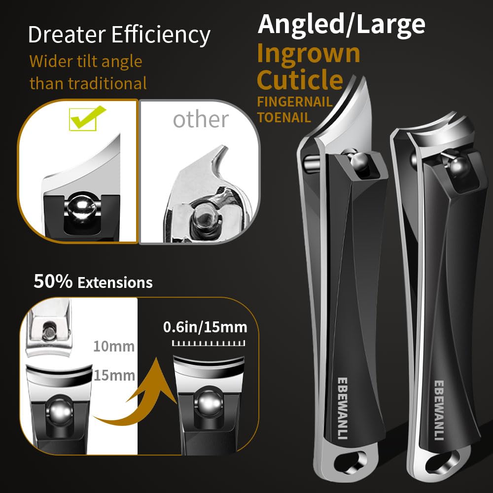 EBEWANLI nail clippers set dual blades for versatile trimming