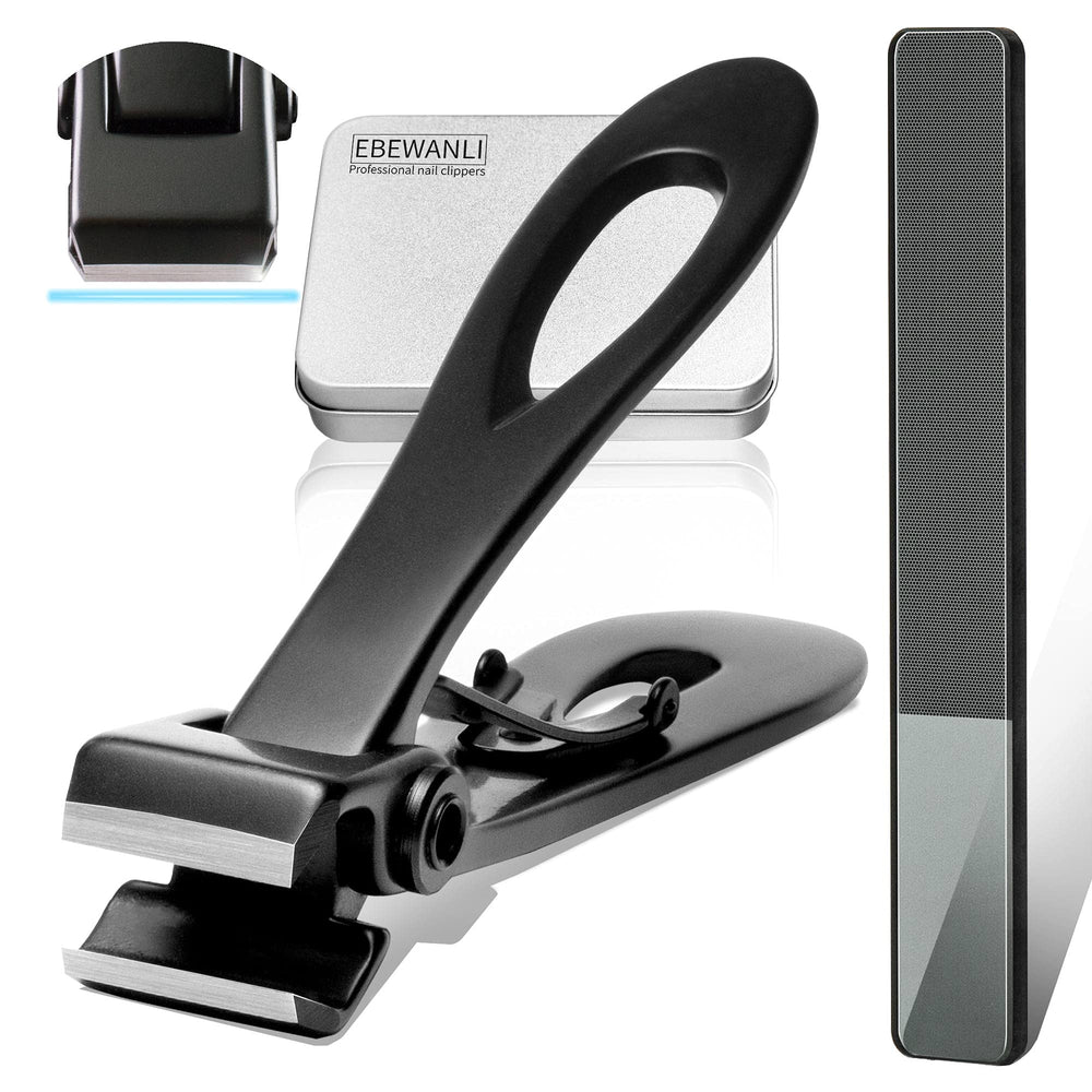 EBEWANLI straight nail clippers with 17mm jaw opening for thick nails, easy trimming