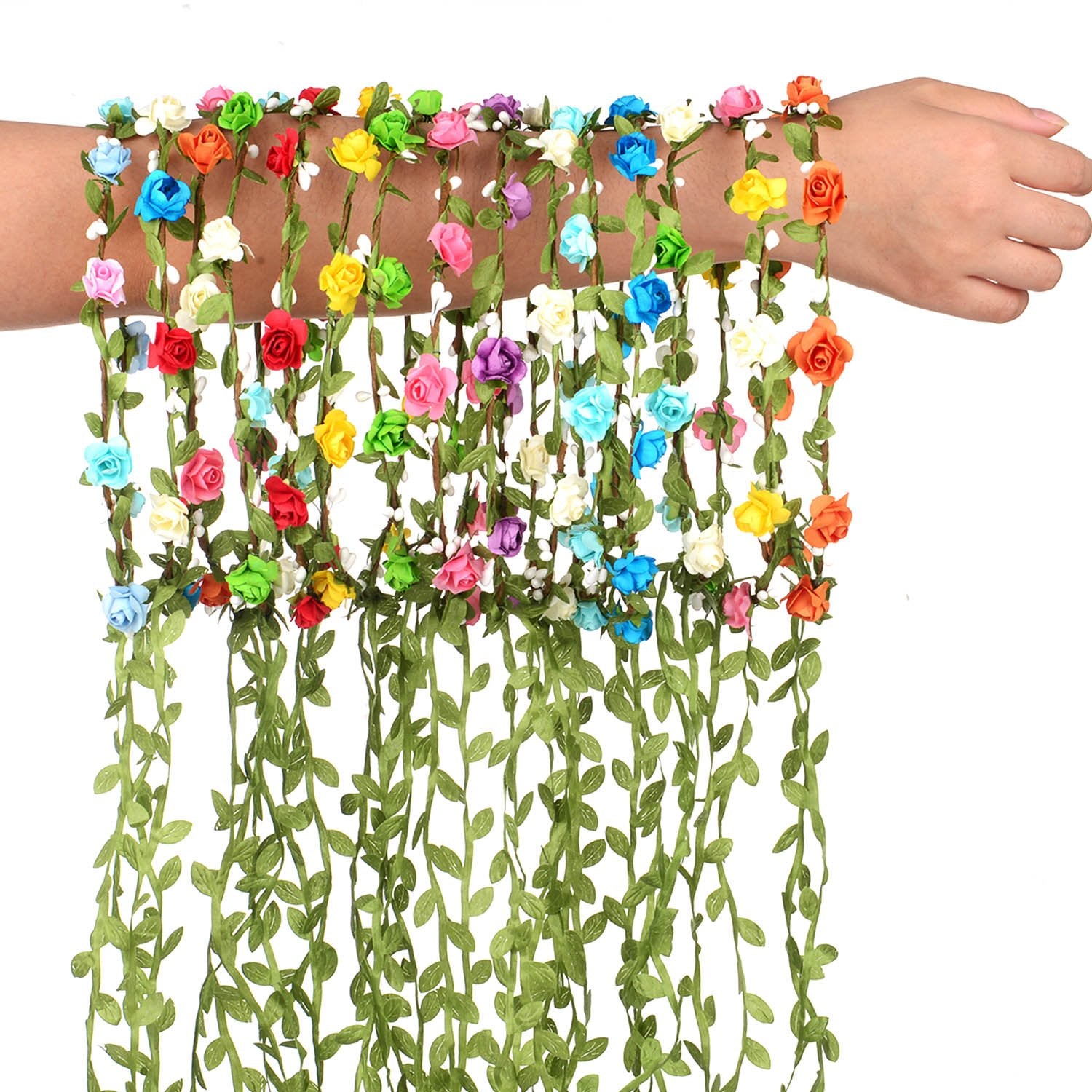 EBOOT model wearing flower crown, elegant wedding or festival look