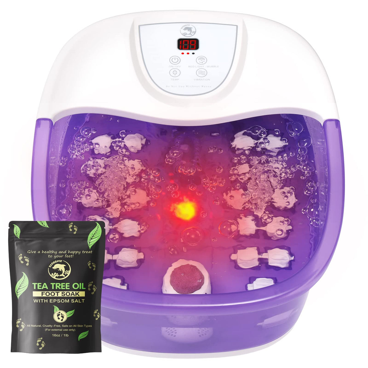 ECARBME foot spa bath massager with heat in upgraded purple offers warm relaxation at home
