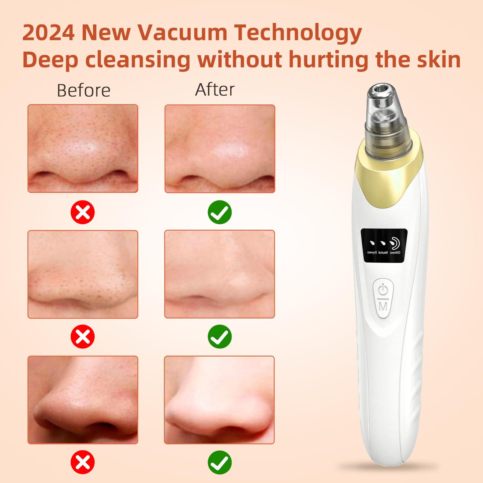 Echtur 2025 Pore Vacuum side profile highlights portable, easy grip design.