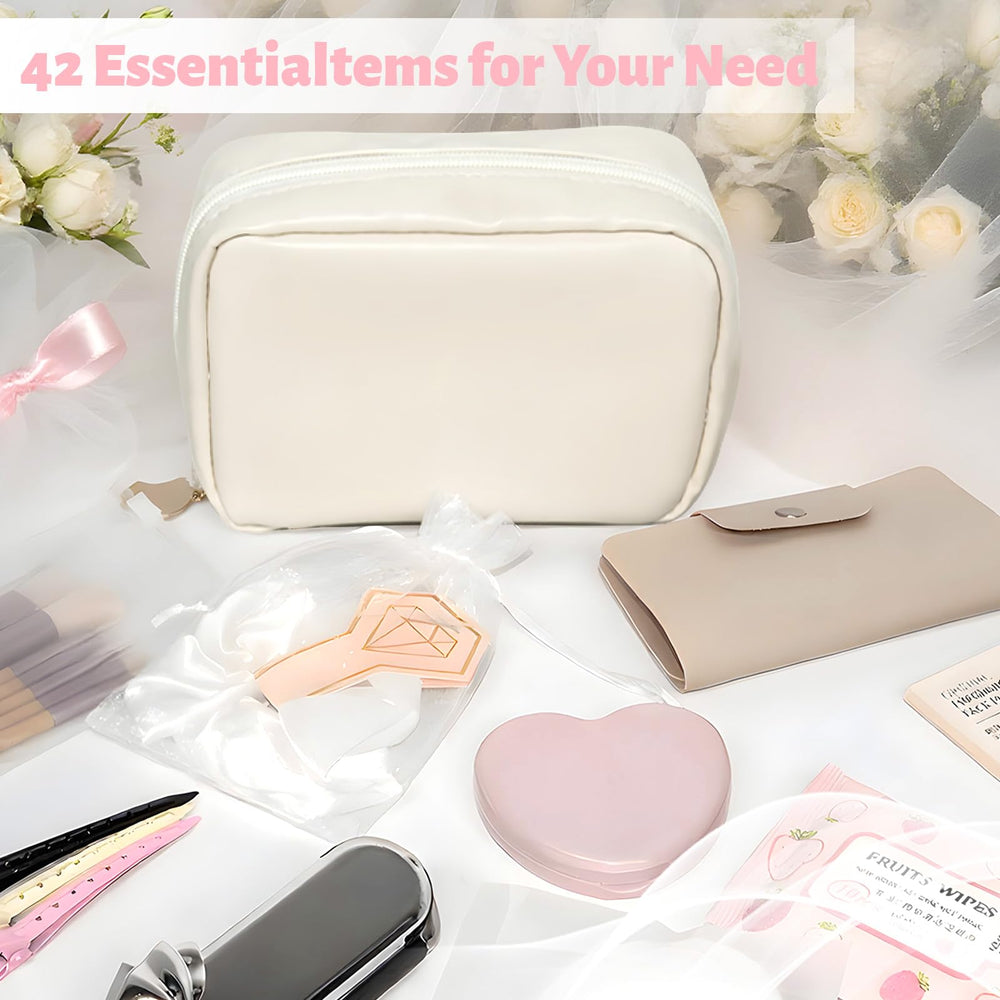 Eclatbox bridal survival set contents arranged for quick fixes.