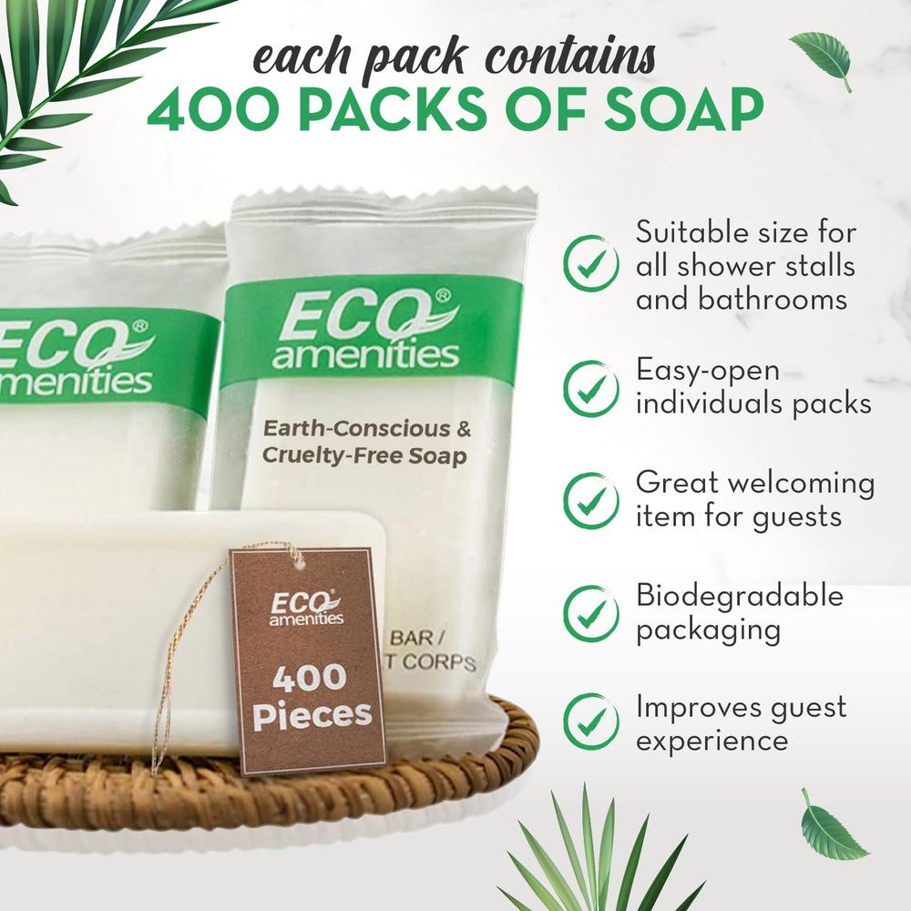 ECO Amenities green tea scented soap delivers a fresh, natural aroma during hotel stays.