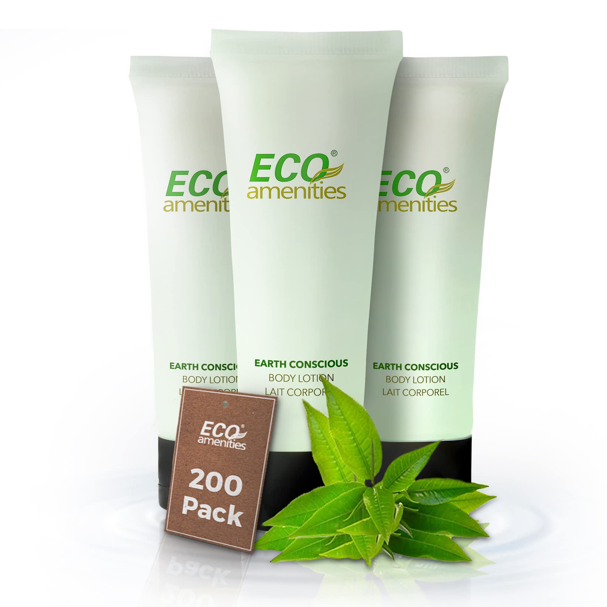 ECO amenities travel lotion bulk pack shown for hotels and rentals.