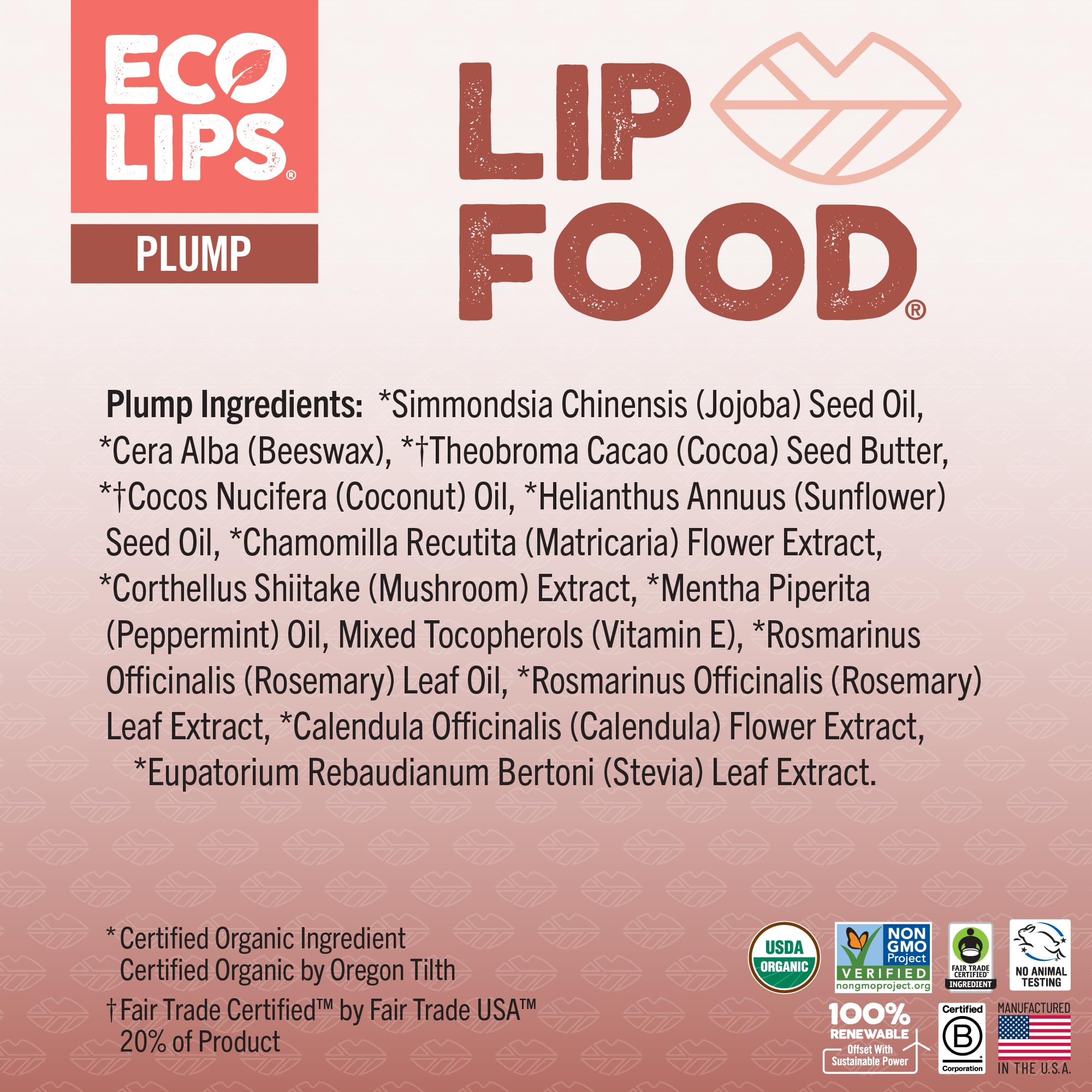 Eco Lips Lip Food cruelty-free tube reflects eco-friendly packaging