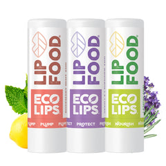 Eco Lips Lip Food tube closeup showing creamy texture for daily nourishment.
