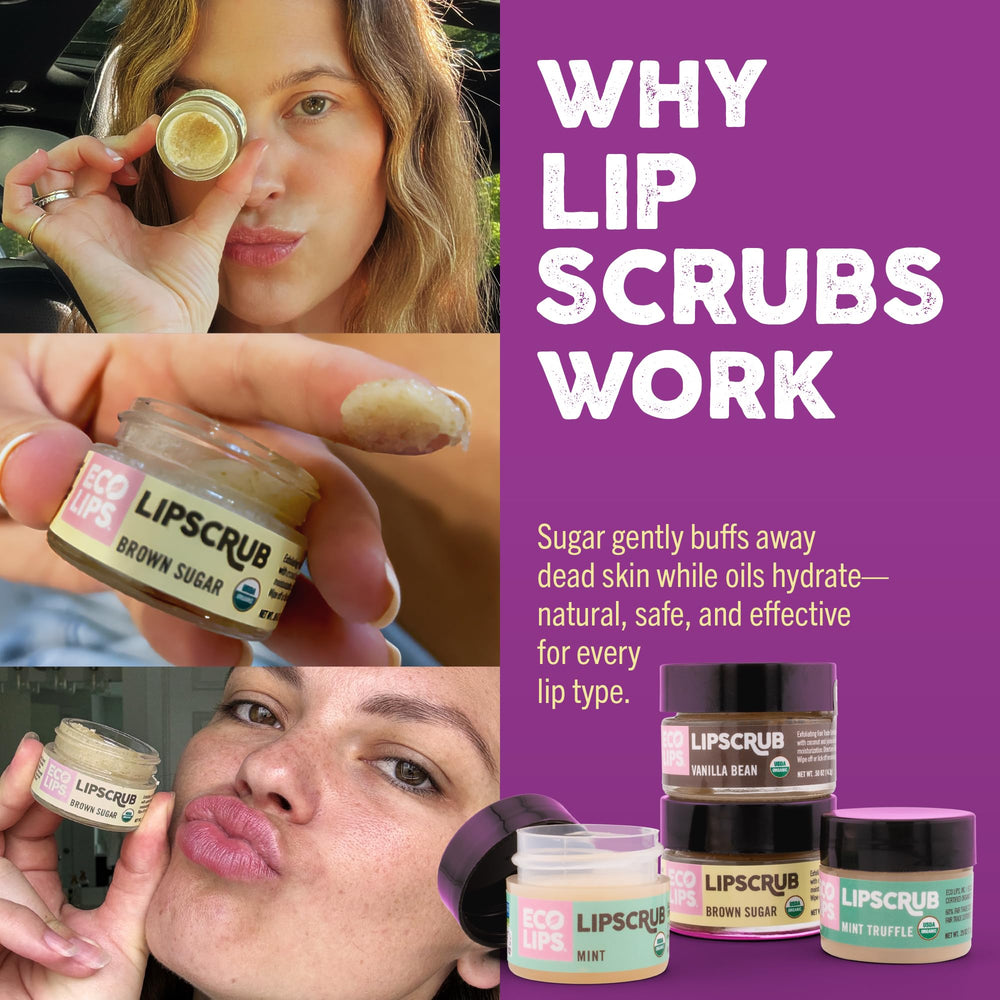 Eco Lips Lip Sugar Scrub during night routine for smooth, refreshed lips