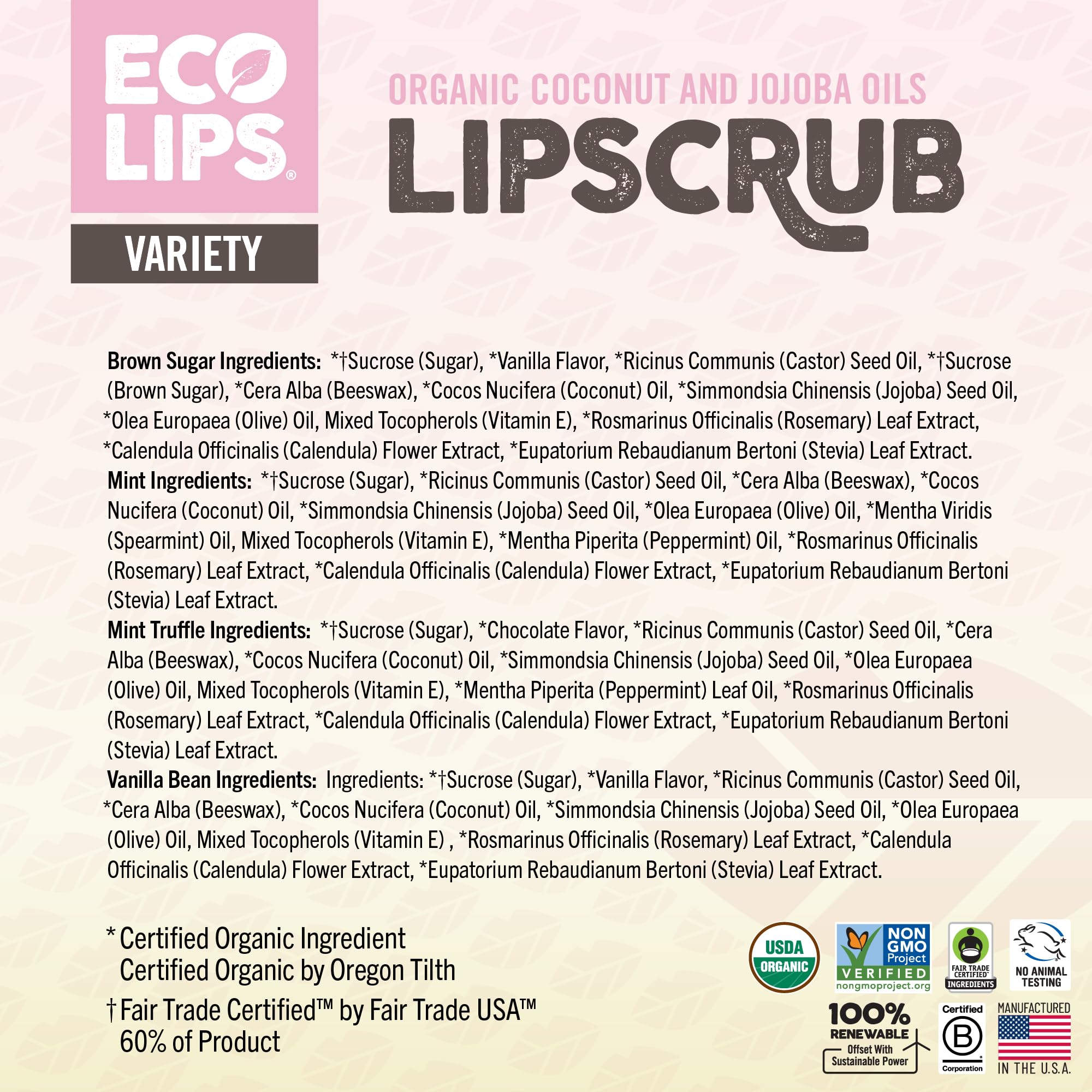 Eco Lips Lip Sugar Scrub travel-size bottle ready for on-the-go use