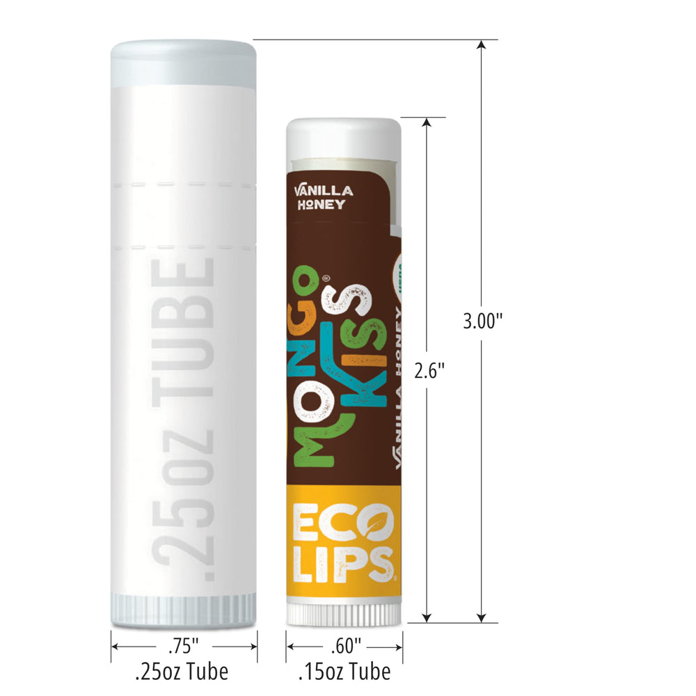 Eco Lips Mongo Kiss tubes side by side illustrating convenient pocket-friendly lip care