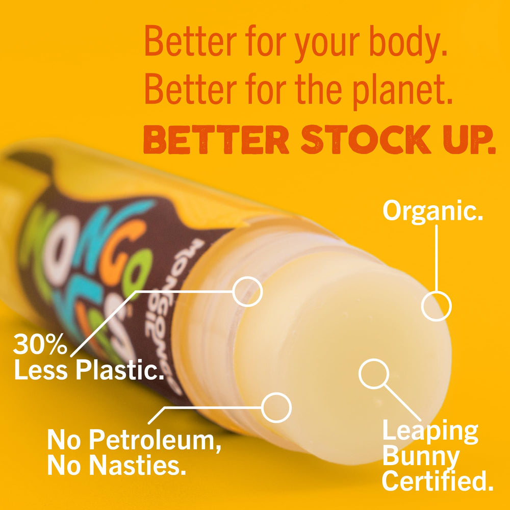 Eco Lips Mongongo oil bottle highlights nourishing ingredients for soft lips.