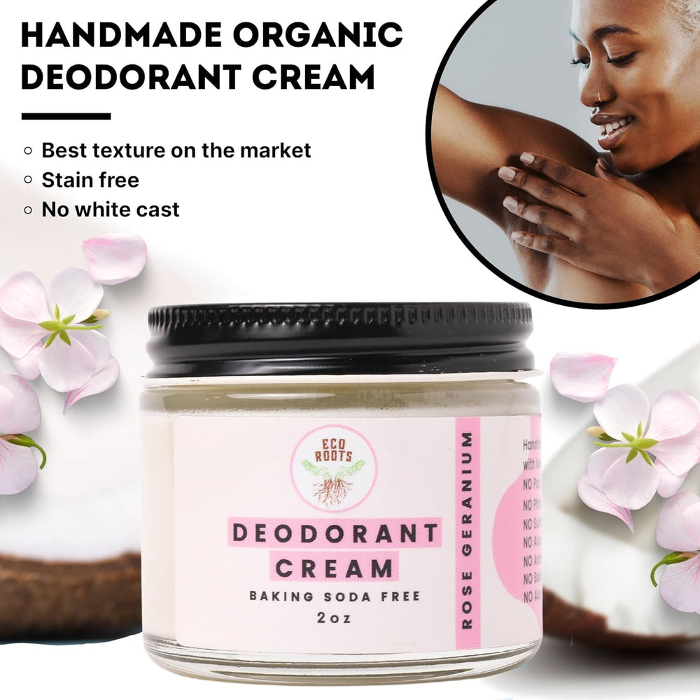 ECO ROOTS arrowroot coconut shea ingredients nourishing skin and gentle deodorizing.