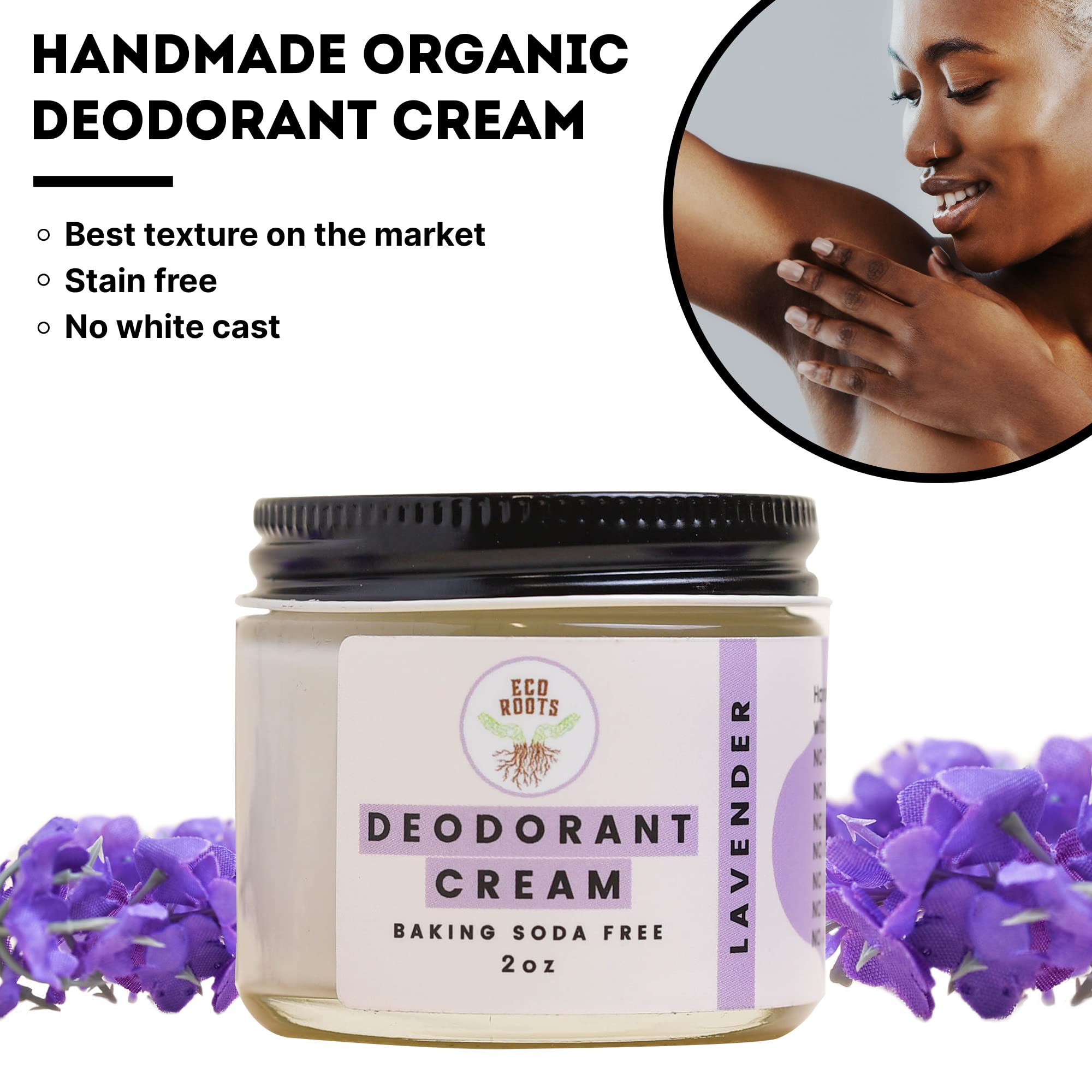 ECO ROOTS arrowroot powder ingredient close-up for gentle odor control