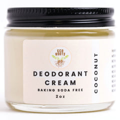 ECO ROOTS natural deodorant cream packaging highlights vegan formula and clean branding