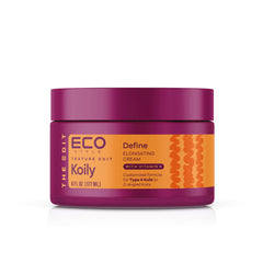 Eco Style Elongating Cream bottle pour shows moisture for defined curls.
