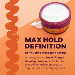 Eco Style Koily Define Gel packaging suggests hold and shine.