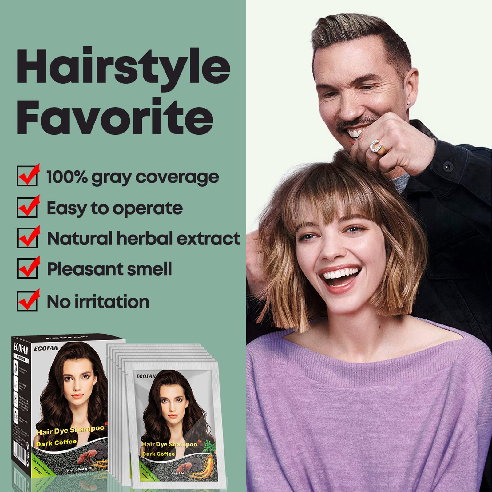 ECOFAN 3-step DIY hair color application for home use