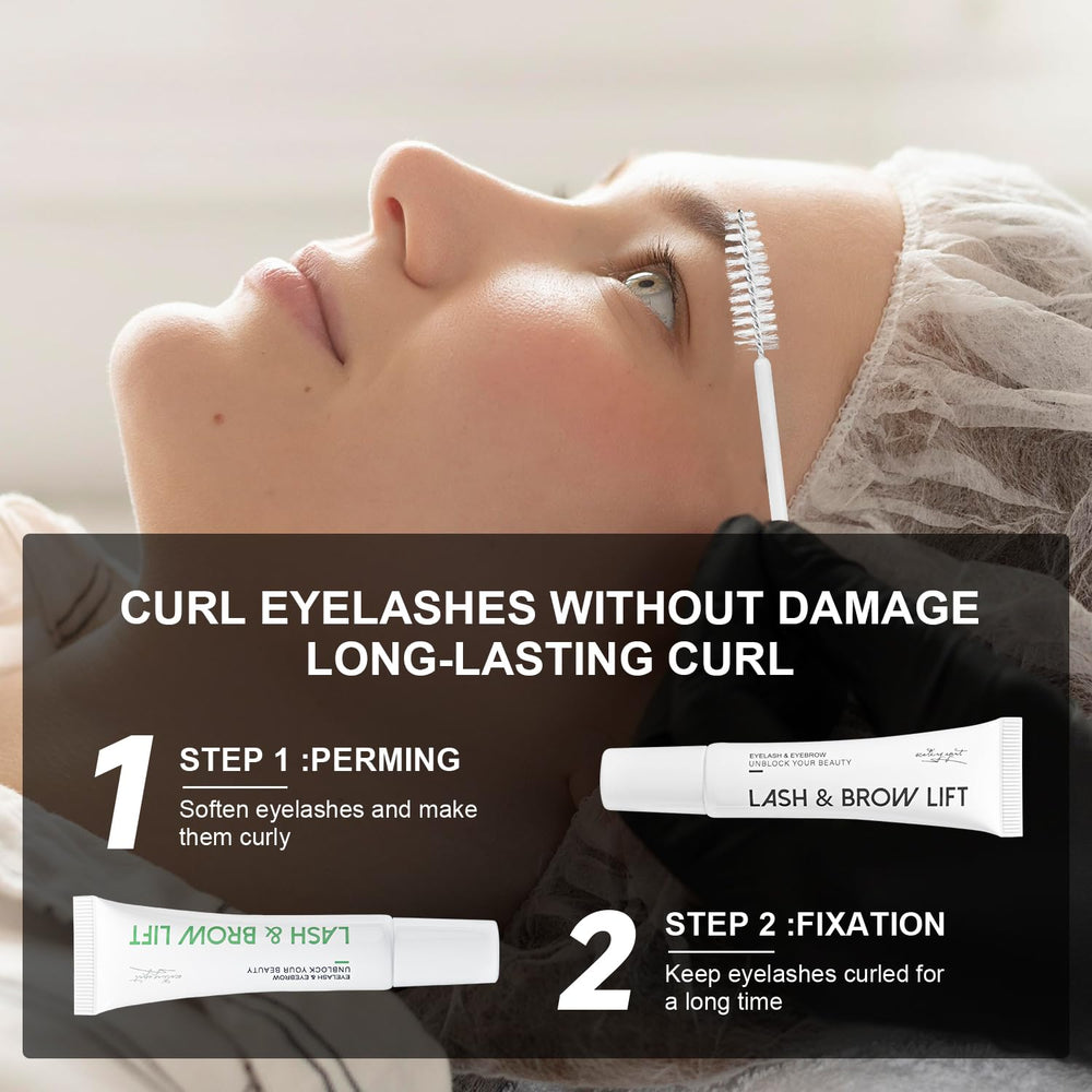ECOFAN Lash Lift Kit perm step demonstrates fast two-step lift for dramatic eyes.