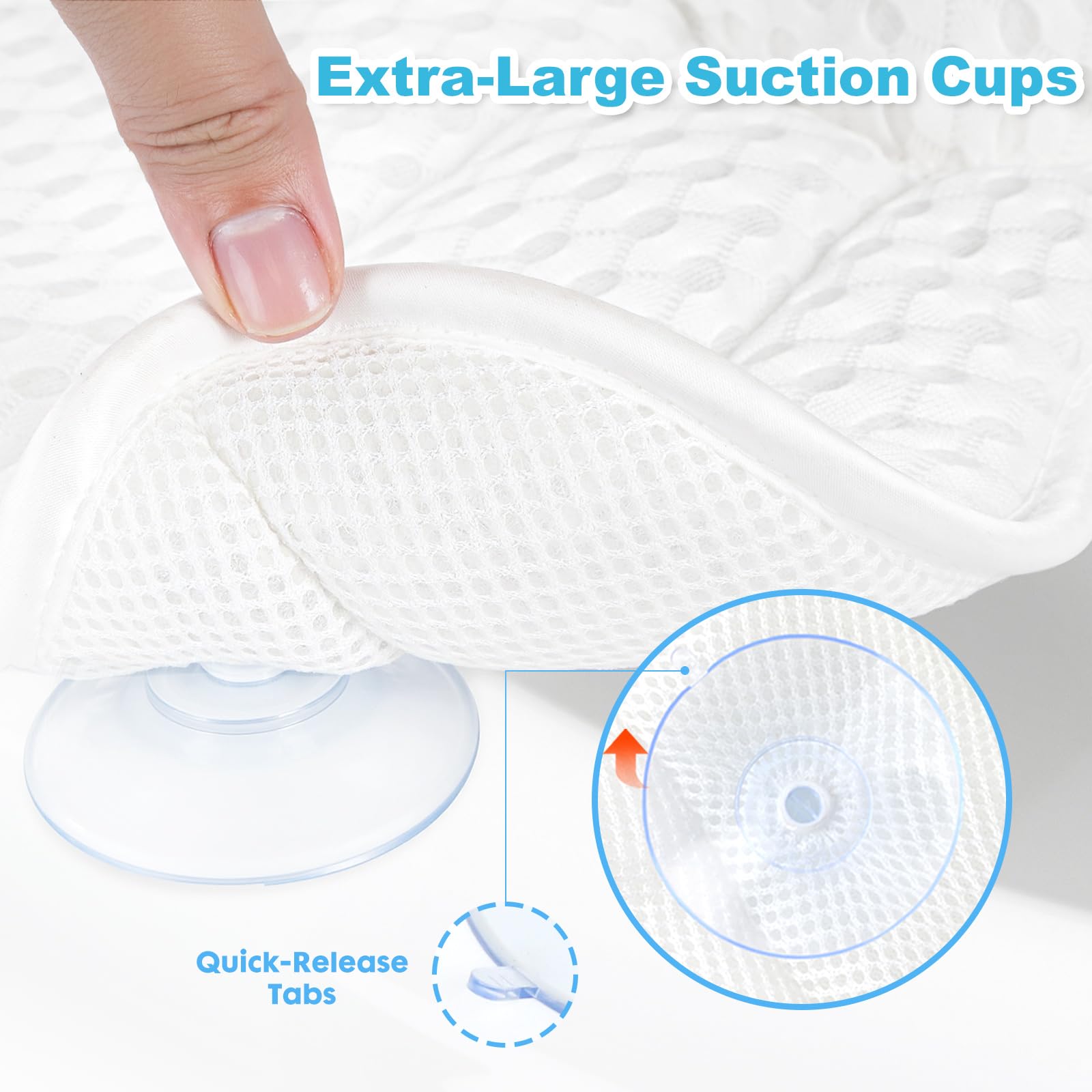EcoHLL bath pillow features 4D mesh breathable design for quick-dry comfort.