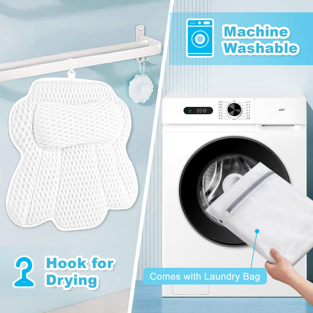EcoHLL bath pillow with plush 6.5 cm filling for cloud-like comfort.