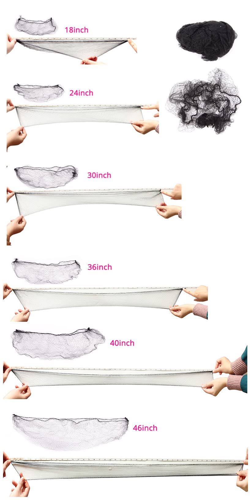 Ecojunmi invisible hair net bun-ready for secure long hairstyles.