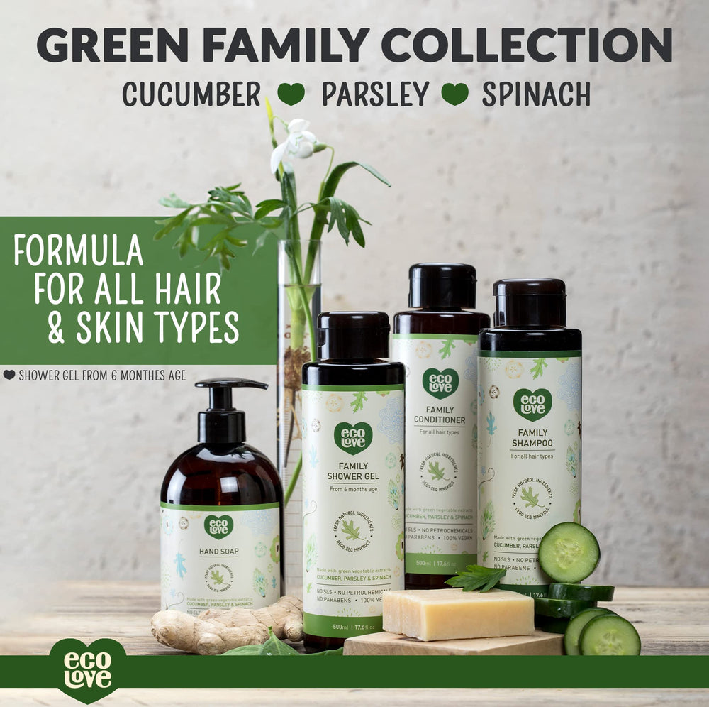ecoLove shampoo after-use leaves hair soft, shiny with a light, fresh scent
