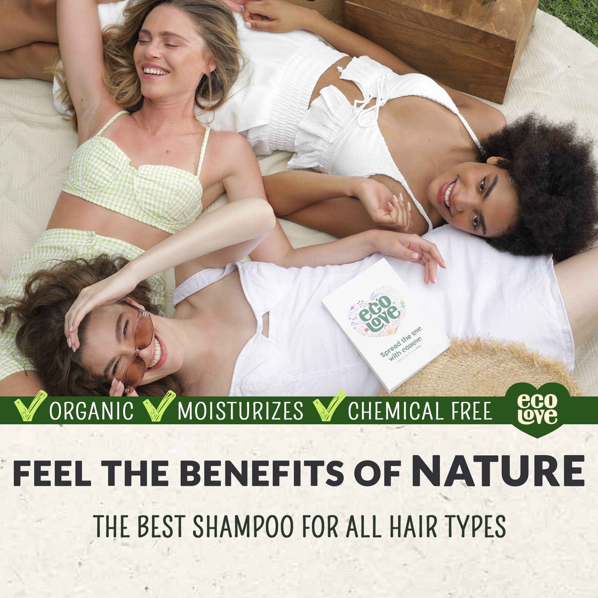 ecoLove family-use shampoo image showing gentle cleansing for every family member